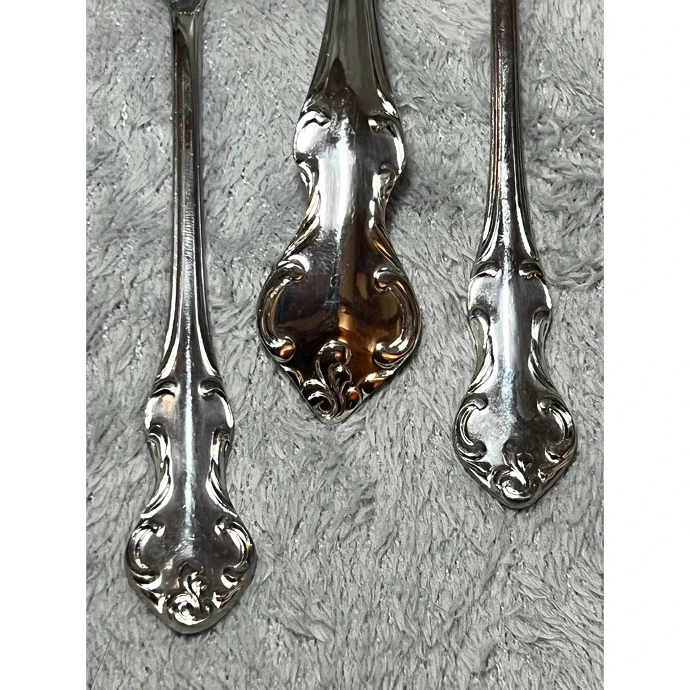 Eldan Japan Ornate Rococo Style Stainless Serving Set 3pc Vintage Made in Japan